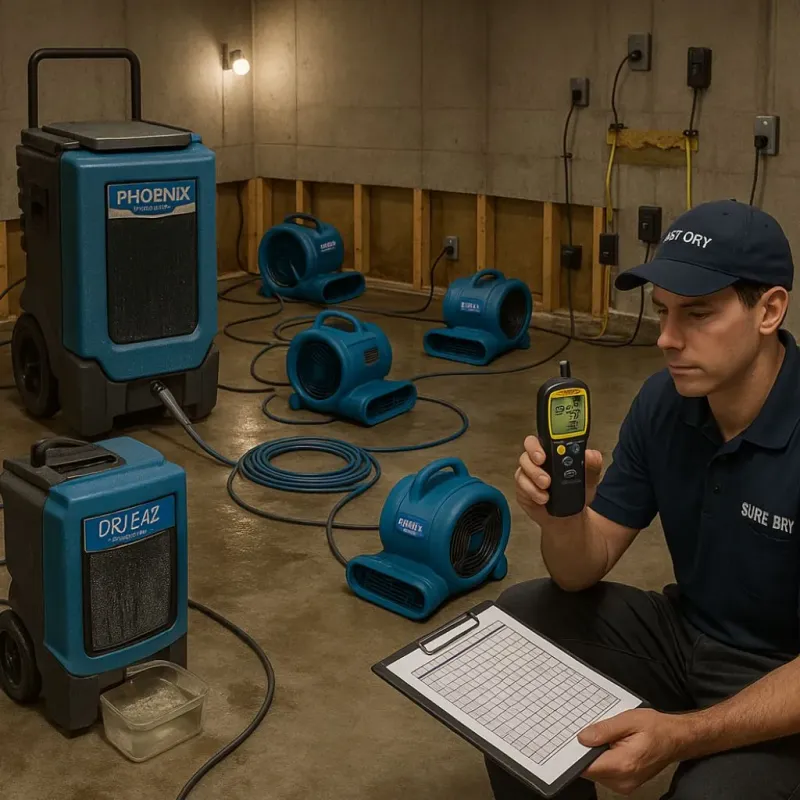 Structural Drying and Dehumidification process in Window Rock, AZ